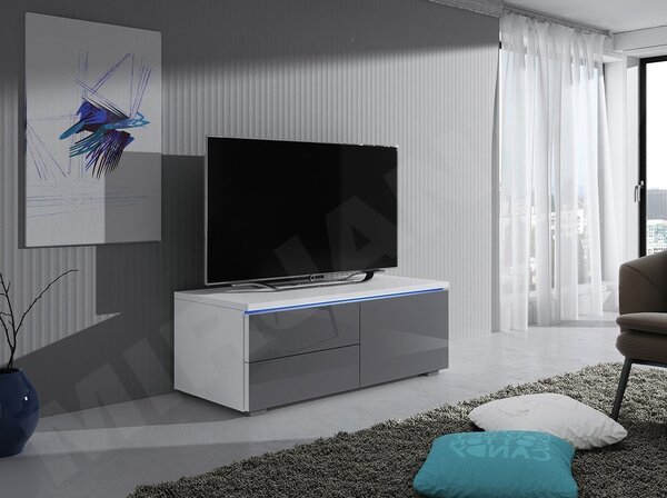Mirjan24 TV stolík Cleo XI P, Farby: biela / biely lesk 5902928369113