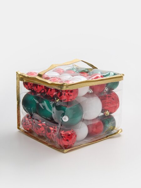 Sinsay - Balenie 41 vianočných ozdôb - červená