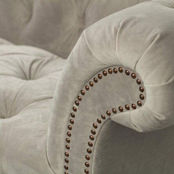 Pohovka Chesterfield Glamour Velvet Light Grey pre 2 osoby