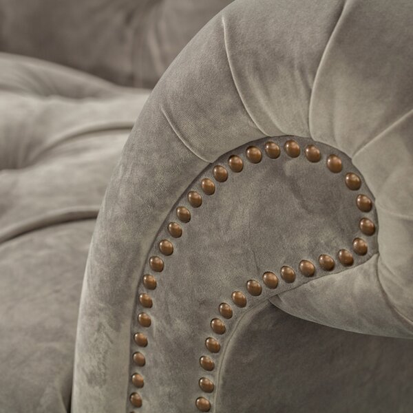 Pohovka Chesterfield Glamour Velvet Dark Grey pre 2 osoby