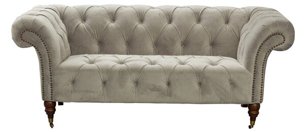 Pohovka Chesterfield Glamour Velvet Light Grey pre 2 osoby
