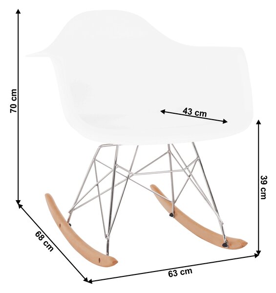 KONDELA Hojdacie kreslo, biela/buk, plast, BEDVER