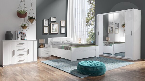 Mirjan24 Spálňa Kler VI, Farby: biela / biely + ekokoža soft 020 pik 5902928536669