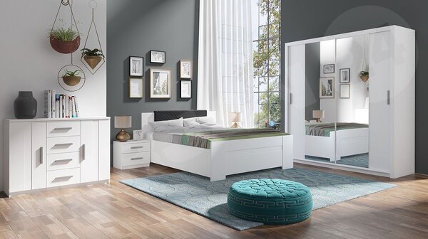 Mirjan24 Spálňa Kler VI, Farby: biela / biely + ekokoža soft 020 pik 5902928536669