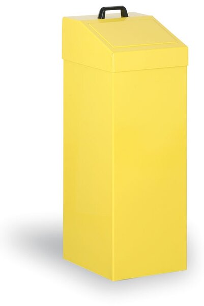 Kovový odpadkový kôš na triedený odpad, 100 l, žltý