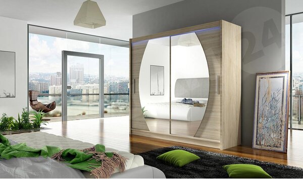 Mirjan24 Skriňa London IV, Farby: kašmír, Osvetlenie: osvetlenie LED RGB - farebné 5903211404498
