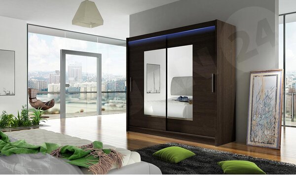 Mirjan24 Skriňa London VII, Farby: čierna, Osvetlenie: osvetlenie LED RGB - farebné 5902928553246