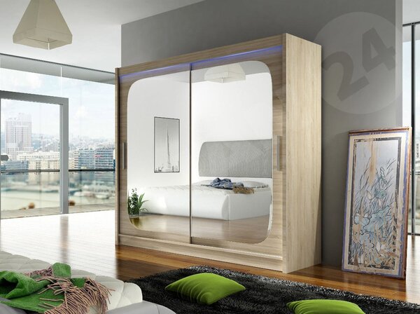 Mirjan24 Skriňa London VIII, Farby: čierna, Osvetlenie: bez osvetlenia 5902928088427