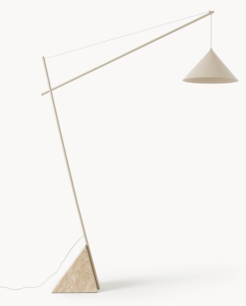 Veľká lampa na čítanie's travertínovým podstavcom Reyna