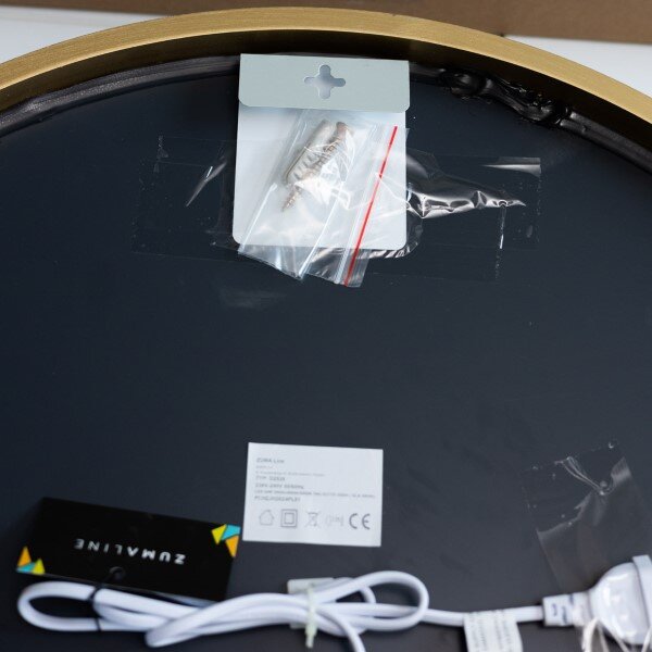 LED kúpeľňové okrúhle zrkadlo s osvetlením priemer 60 cm 756lm 3000+4000+6000K IP44, zlaté, priehľadné - Zuma Line LUSTRO D2526