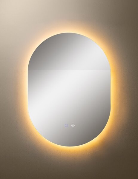 LED kúpeľňové oválne zrkadlo s osvetlením a vyhrievaním 736lm 3000+4000+6000K IP44, priehľadné - Zuma Line LUSTRO D3002