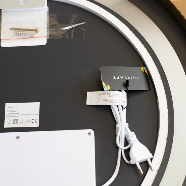 LED kúpeľňové okrúhle zrkadlo s osvetlením priemer 60 cm 557lm 3000+4000+6000K IP44, zlaté, priehľadné - Zuma Line LUSTRO D251801