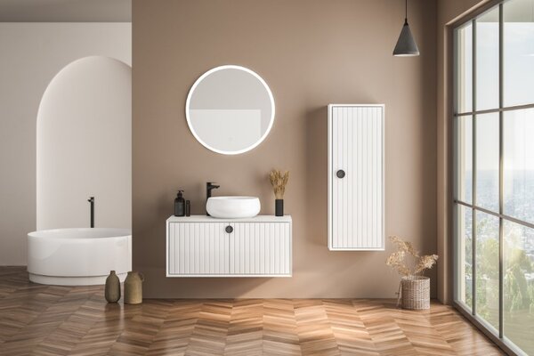 LED kúpeľňové okrúhle zrkadlo s osvetlením priemer 60 cm 636lm 3000+4000+6000K IP44, priehľadné - Zuma Line LUSTRO D2311
