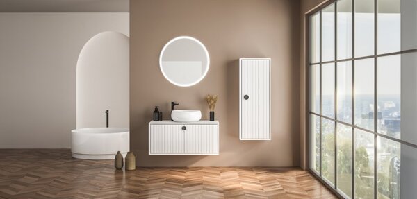 LED kúpeľňové okrúhle zrkadlo s osvetlením priemer 60 cm 636lm 3000+4000+6000K IP44, priehľadné - Zuma Line LUSTRO D2311