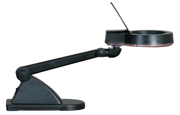 Stolová LED lampa so zväčšovacou lupou, čierna