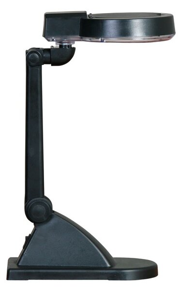 Stolová LED lampa so zväčšovacou lupou, čierna