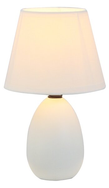 KONDELA Keramická stolná lampa, biela, QENNY TYP 12 AT09350