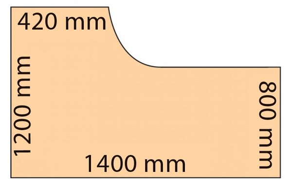 Rohový kancelársky pracovný stôl MIRELLI A+, pravý, orech