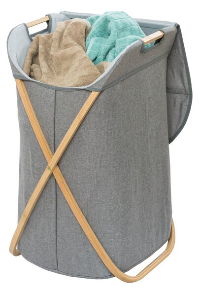 Kôš na bielizeň s bambusovým rámom Wenko Bahar Bamboo, 79 l