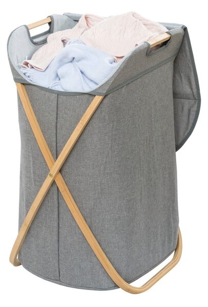 Kôš na bielizeň s bambusovým rámom Wenko Bahar Bamboo, 79 l