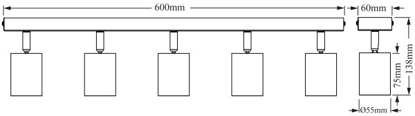 Osram - Bodové svietidlo ELEMENTAL 5xGU10/6W/230V