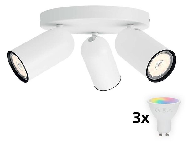 Philips - LED RGBW Stmievateľné bodové svietidlo PONGEE 3xGU10/4,8W/230V biela + diaľkové ovládanie