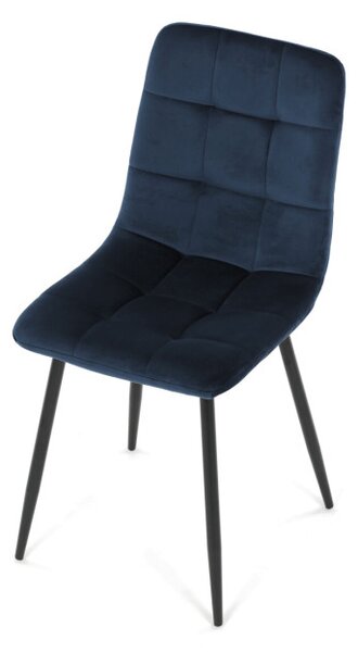 Jedálenská stolička zamatová, modrá CT-281 BLUE4