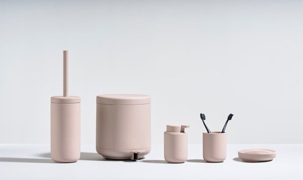 Svetloružová porcelánová nádobka na mydlo Ume – Zone