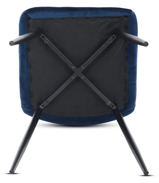 Jedálenská stolička zamatová, modrá CT-281 BLUE4