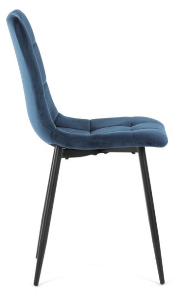 Jedálenská stolička zamatová, modrá CT-281 BLUE4
