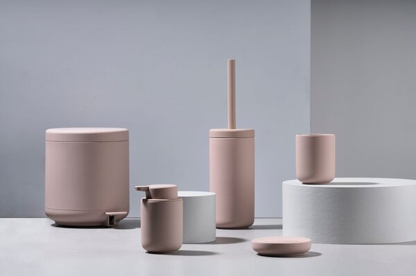 Svetloružová porcelánová nádobka na mydlo Ume – Zone