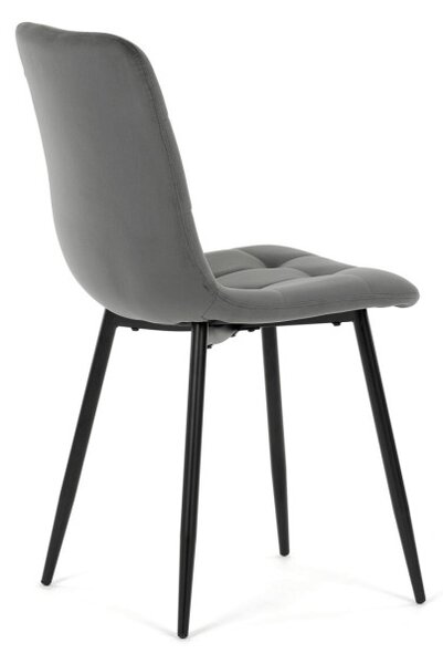 Jedálenská stolička zamatová, sivá CT-281 GREY4