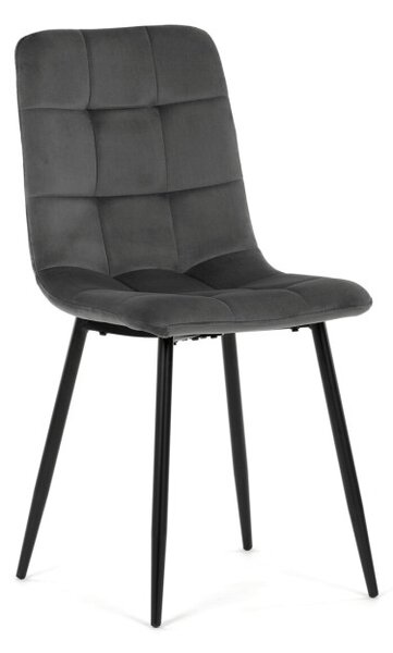 Jedálenská stolička zamatová, sivá CT-281 GREY4