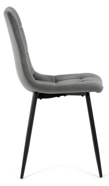 Jedálenská stolička zamatová, sivá CT-281 GREY4