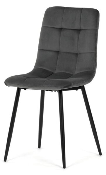 Jedálenská stolička zamatová, sivá CT-281 GREY4