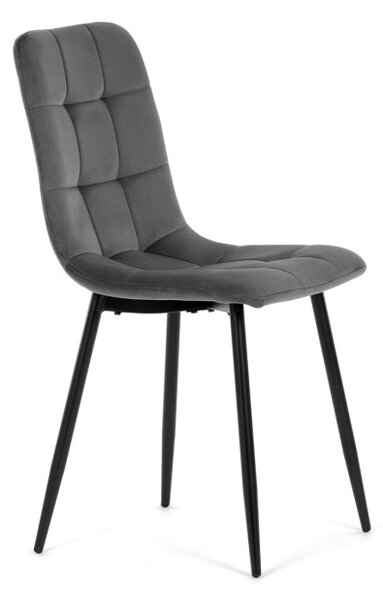 Jedálenská stolička zamatová, sivá CT-281 GREY4