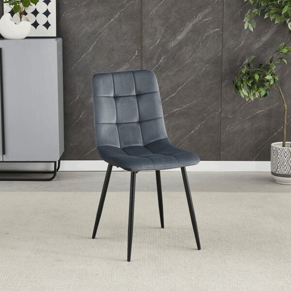 Jedálenská stolička zamatová, sivá CT-281 GREY4