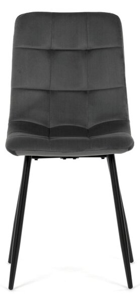 Jedálenská stolička zamatová, sivá CT-281 GREY4