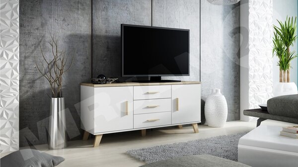 Mirjan24 TV skrinka Sanna 150 2D3S, Farby: wotan / wotan + čierny 5903211062636