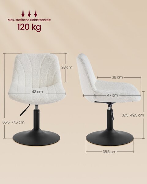 Otočná stolička LJB160WD01 biela