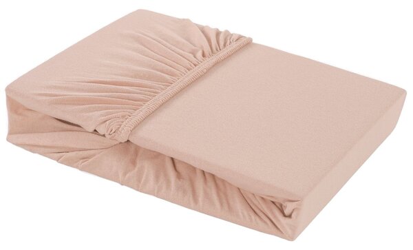 Farebné napínacie prestieradlo Klinmam Home Elastan, farba marhuľová, 90-100x200 cm