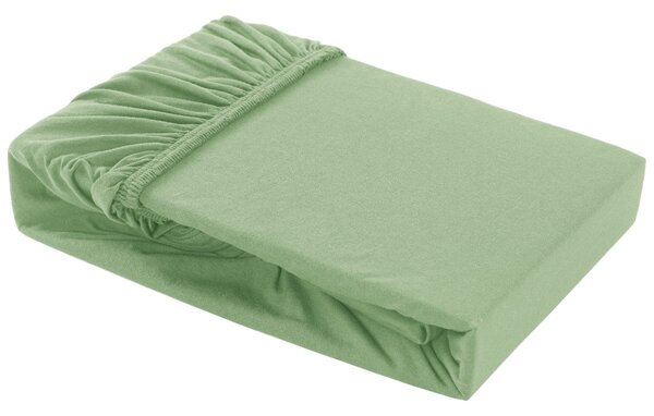 Farebné napínacie prestieradlo Klinmam Home Elastan, farba zelená, 90-100x200 cm