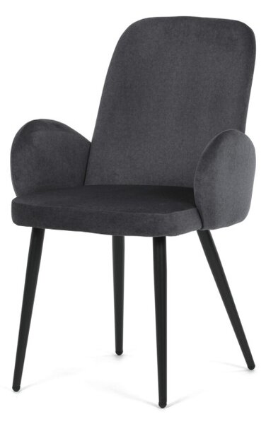 Jedálenská stolička zamatová, sivá DCL-X7129 GREY2