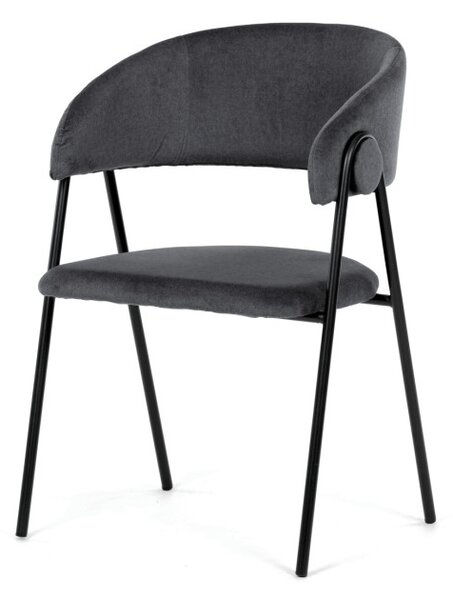Jedálenská stolička zamatová, sivá DCL-X7130 GREY2