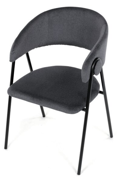 Jedálenská stolička zamatová, sivá DCL-X7130 GREY2