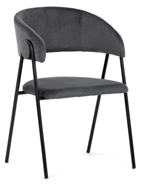 Jedálenská stolička zamatová, sivá DCL-X7130 GREY2