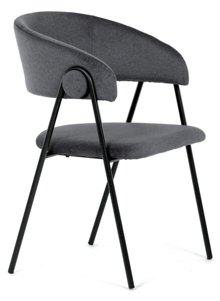 Jedálenská stolička zamatová, sivá DCL-X7130 GREY2