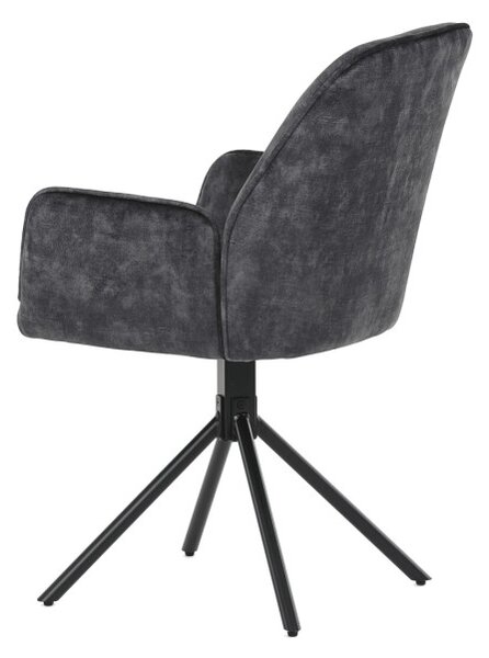 Jedálenská stolička zamatová, čierna HC-511 BK4