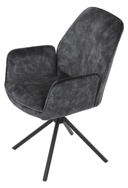 Jedálenská stolička zamatová, čierna HC-511 BK4