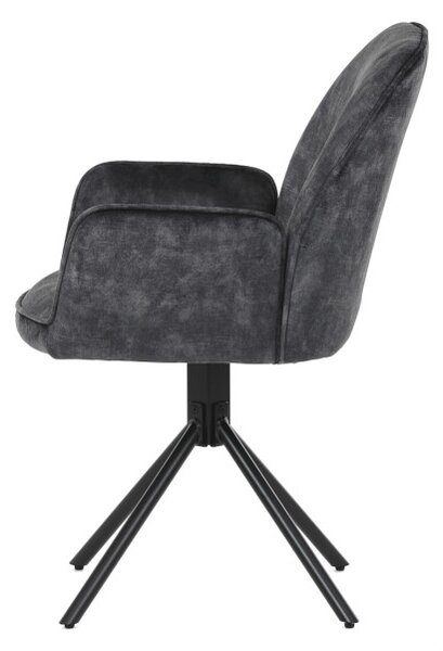 Jedálenská stolička zamatová, čierna HC-511 BK4